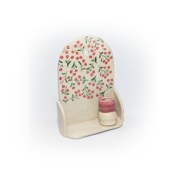 Red Poppy Altar with Tiny Vase